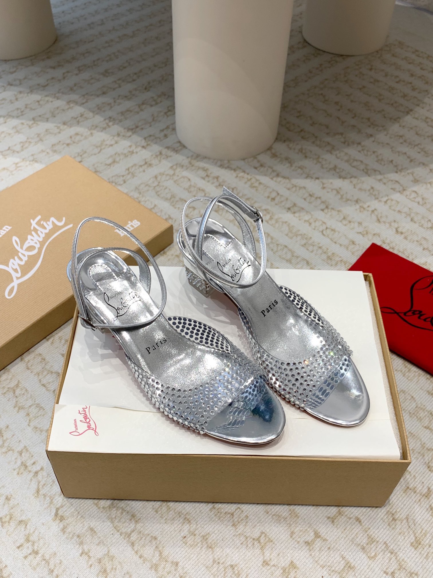 ChristianLouboutin 24ss Mary Jane CL red-bottom shoes sandals high heels