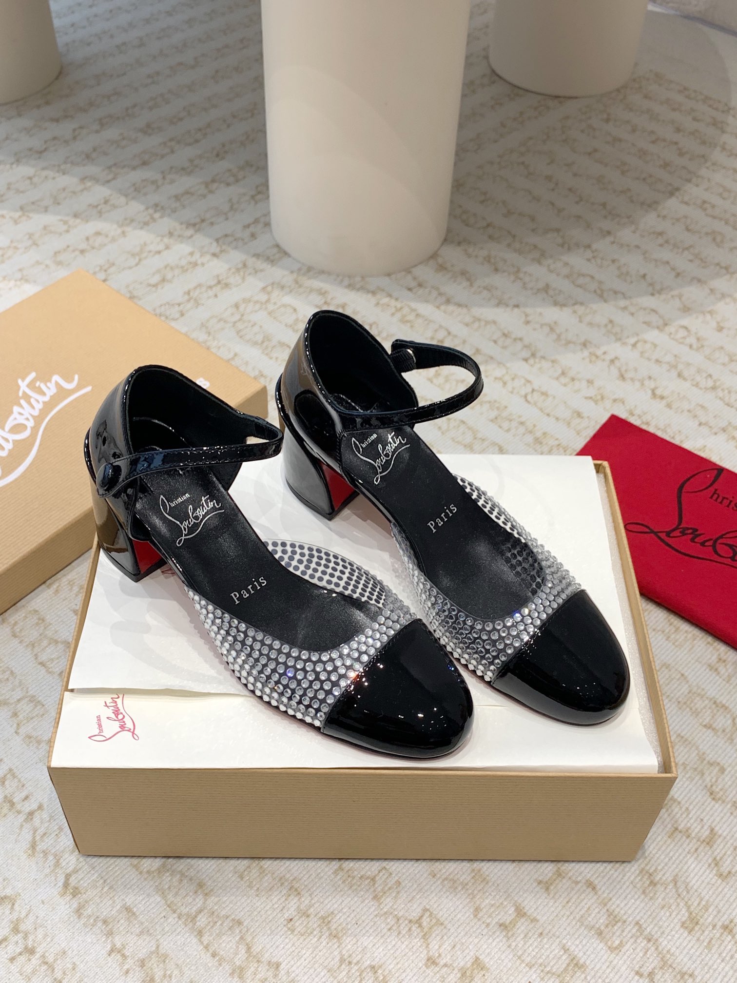 ChristianLouboutin 24ss Mary Jane CL red-bottom shoes sandals high heels