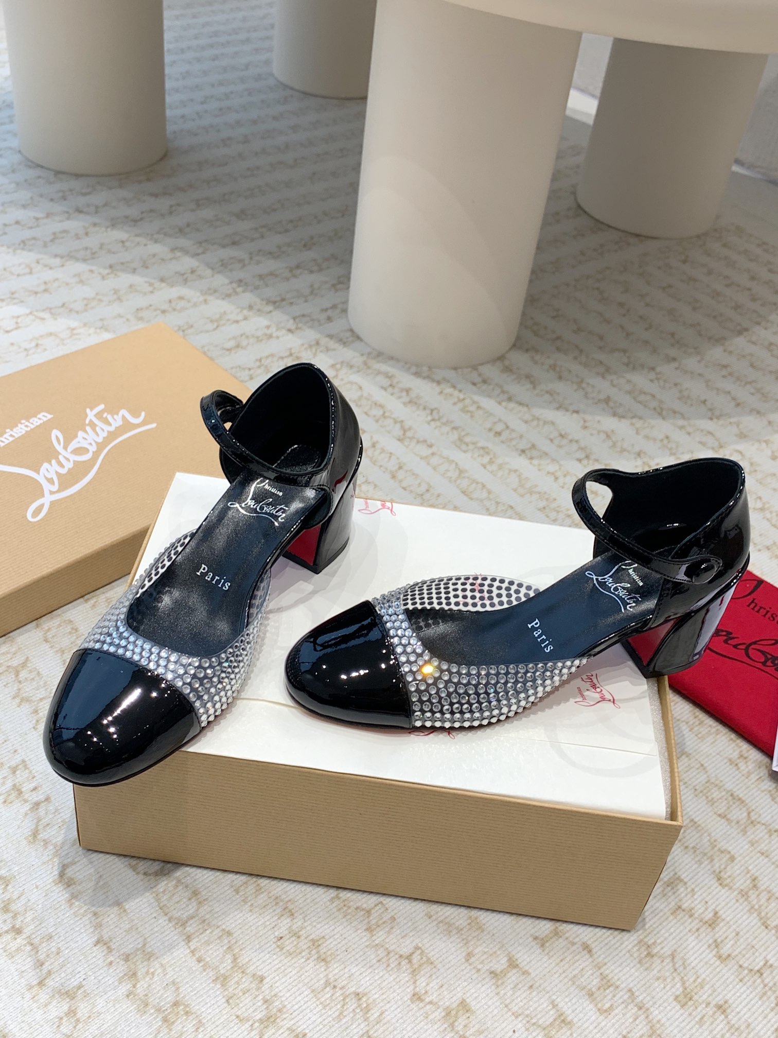 ChristianLouboutin 24ss Mary Jane CL red-bottom shoes sandals high heels