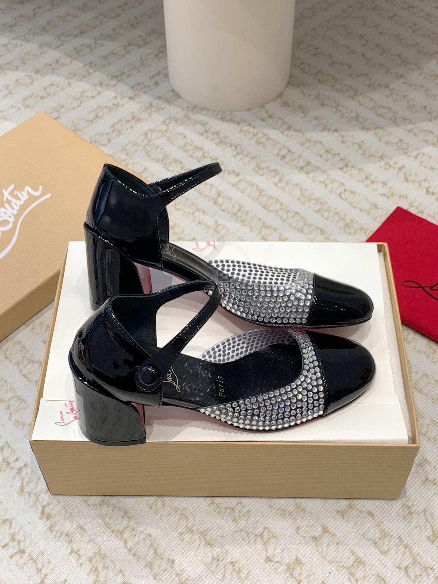 ChristianLouboutin 24ss Mary Jane CL red-bottom shoes sandals high heels