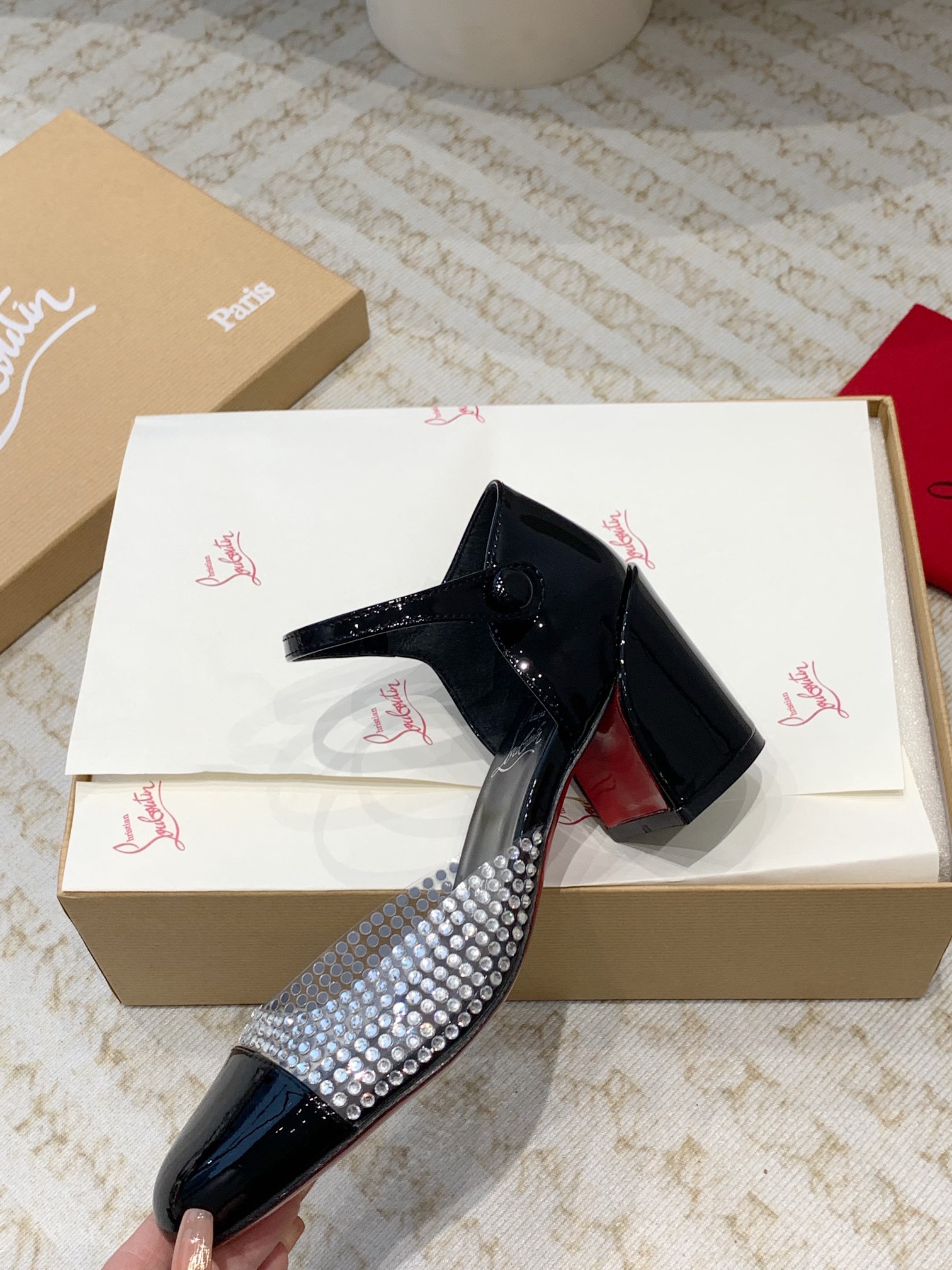 ChristianLouboutin 24ss Mary Jane CL red-bottom shoes sandals high heels