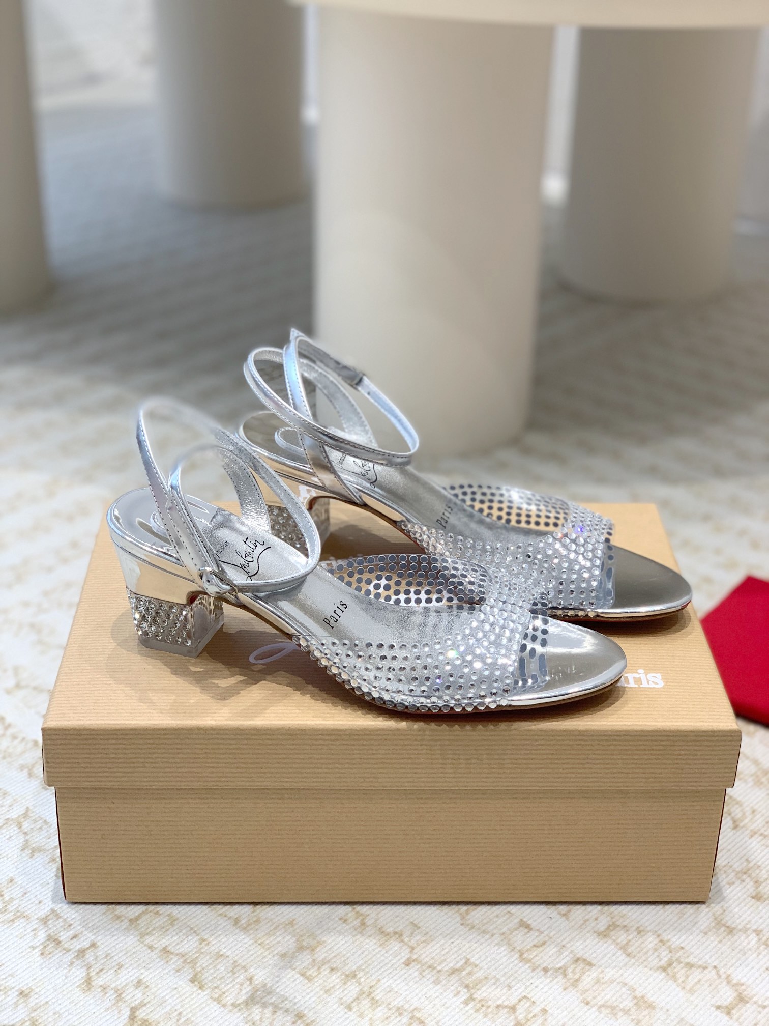 ChristianLouboutin 24ss Mary Jane CL red-bottom shoes sandals high heels