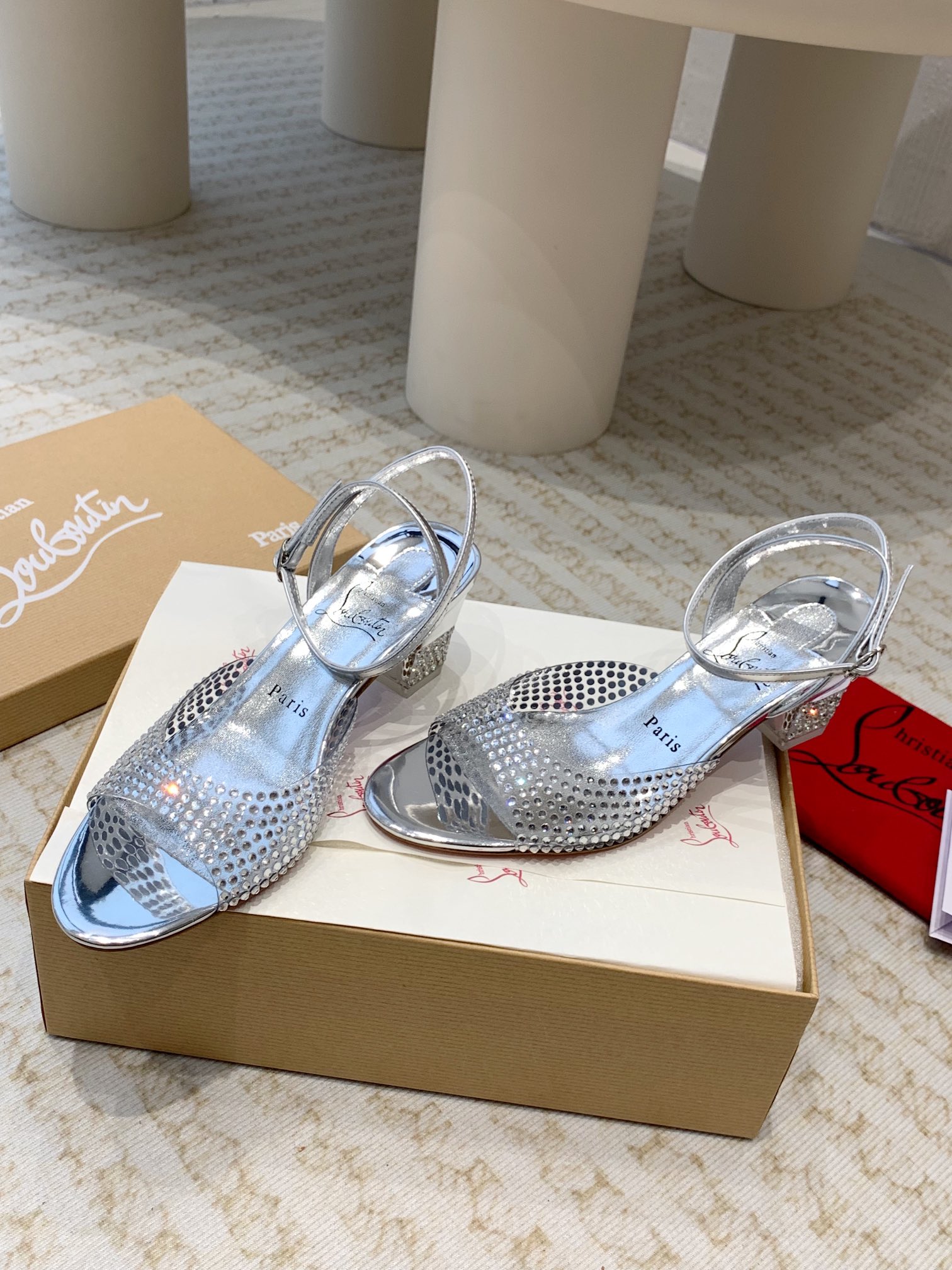 ChristianLouboutin 24ss Mary Jane CL red-bottom shoes sandals high heels