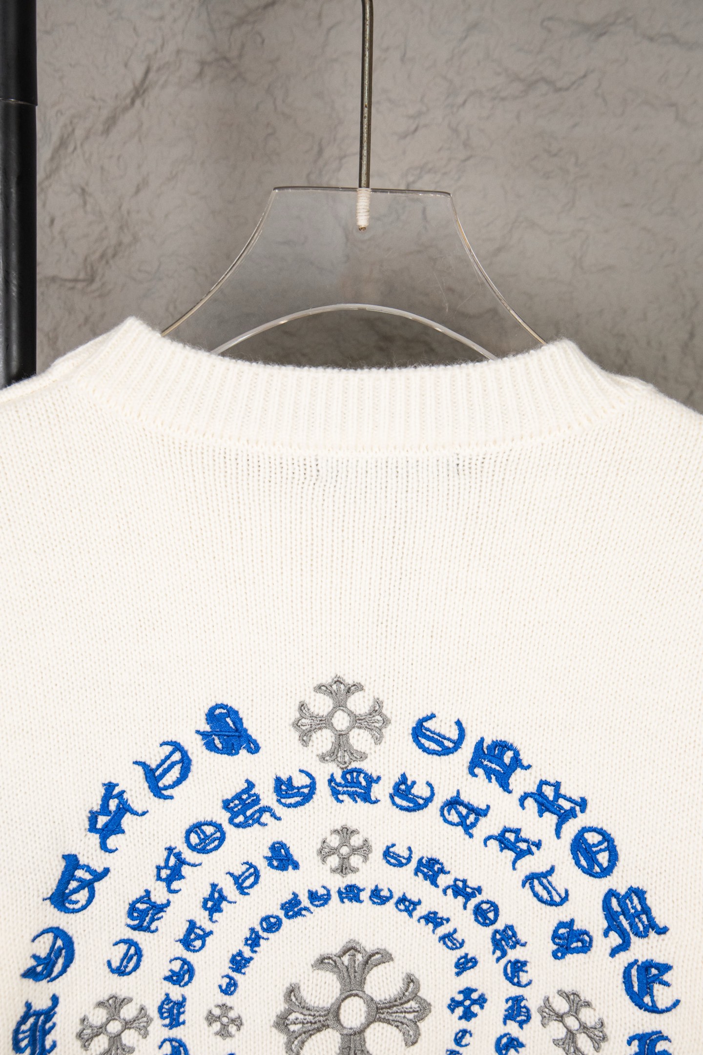 Chrome Hearts CH Embroidered holey knitted sweater pullover