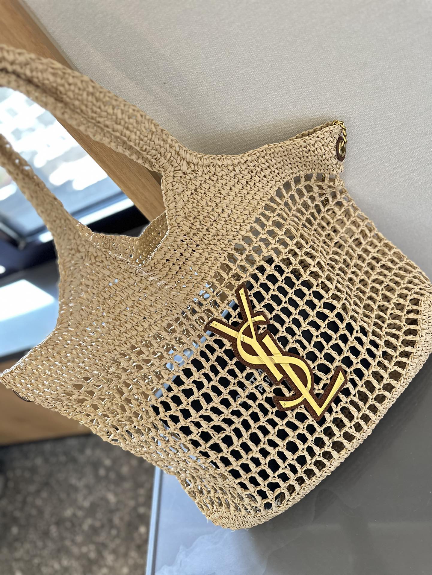 YSL Woven Canvas Tote Bag