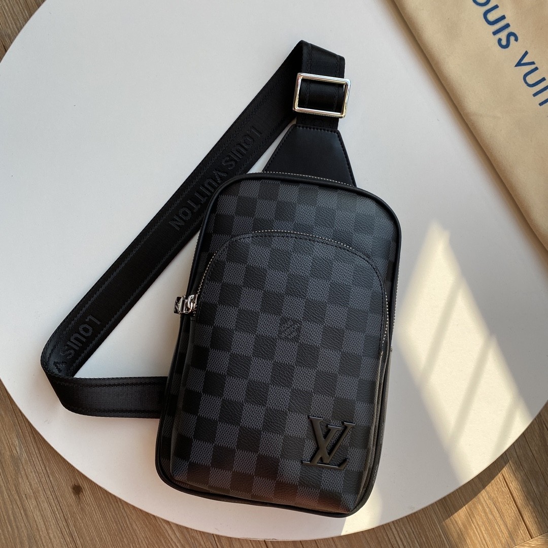 Top version LV monogram shoulder Backpack genuine leather men's bag