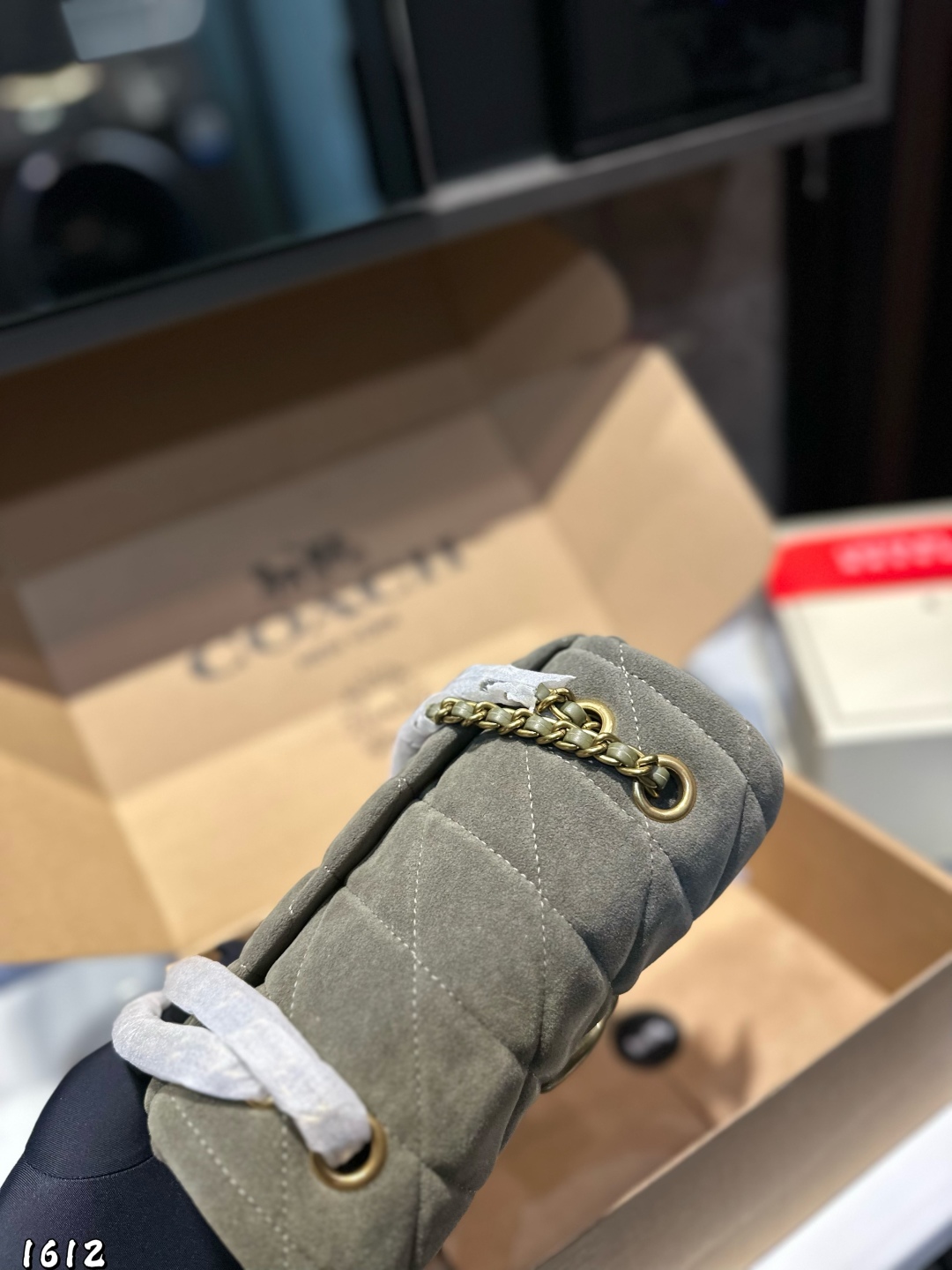 Coach All Black Otabby chain bag