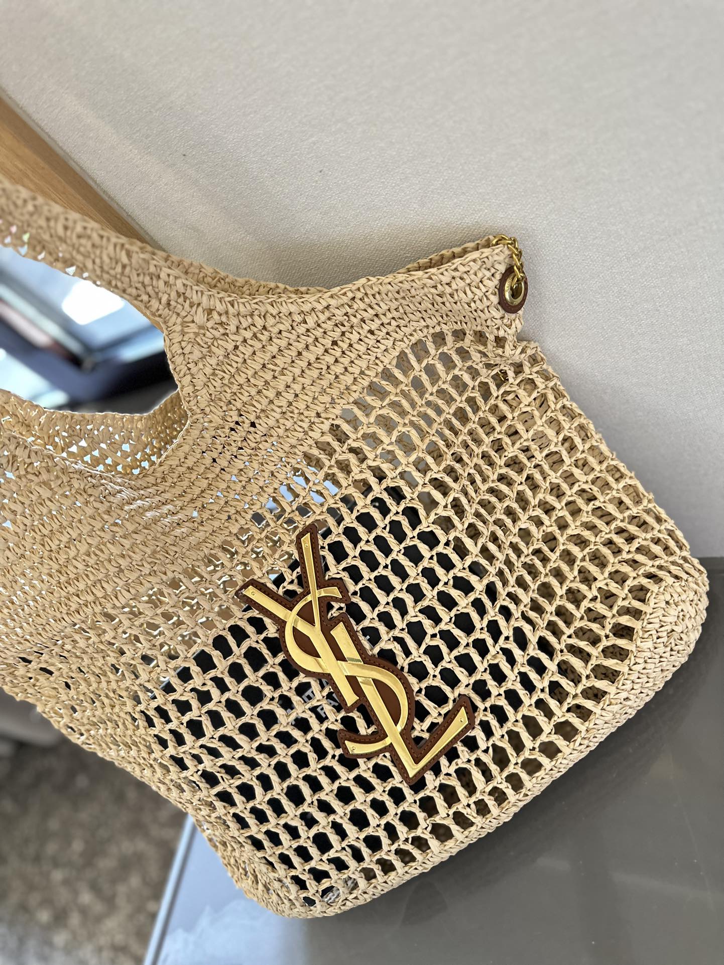YSL Woven Canvas Tote Bag