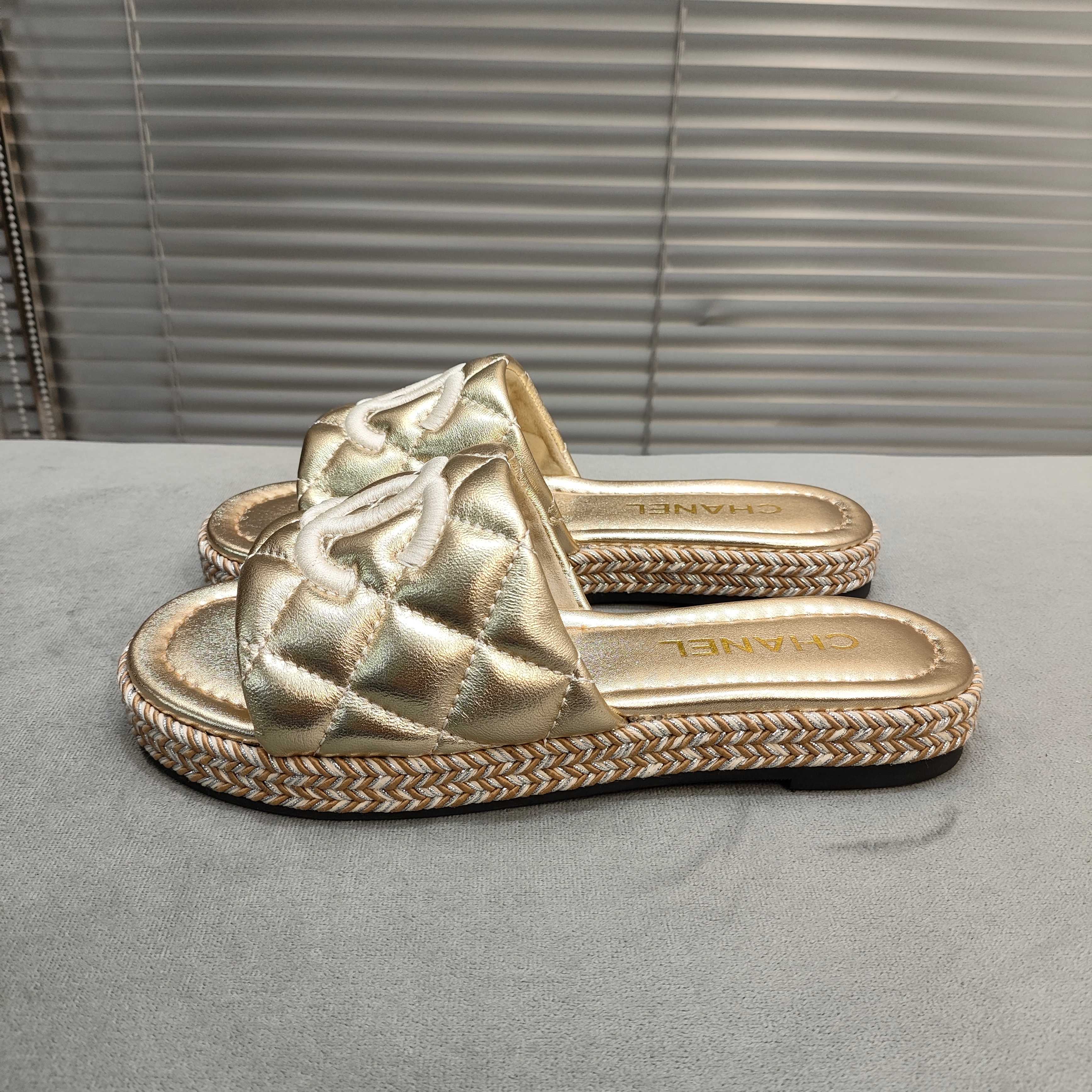 Chanel Sheepskin rubber sole Slippers