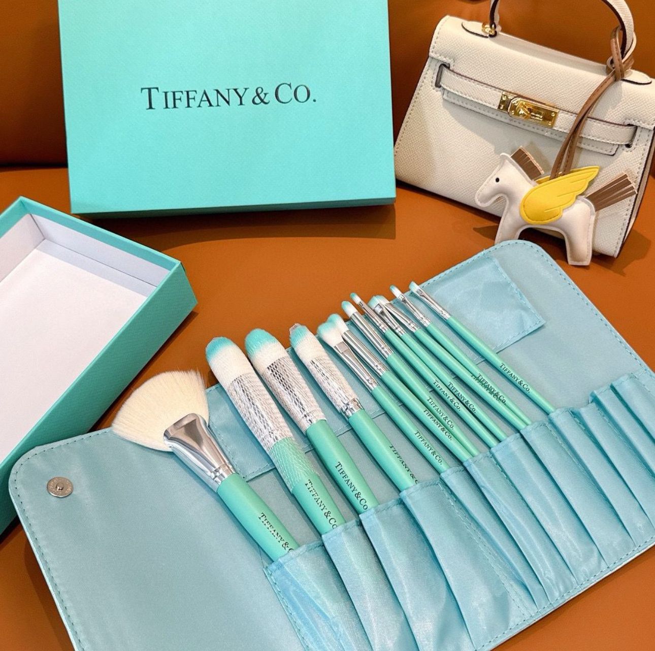 Designer Tiffany Makeup Brush Set Gift Box