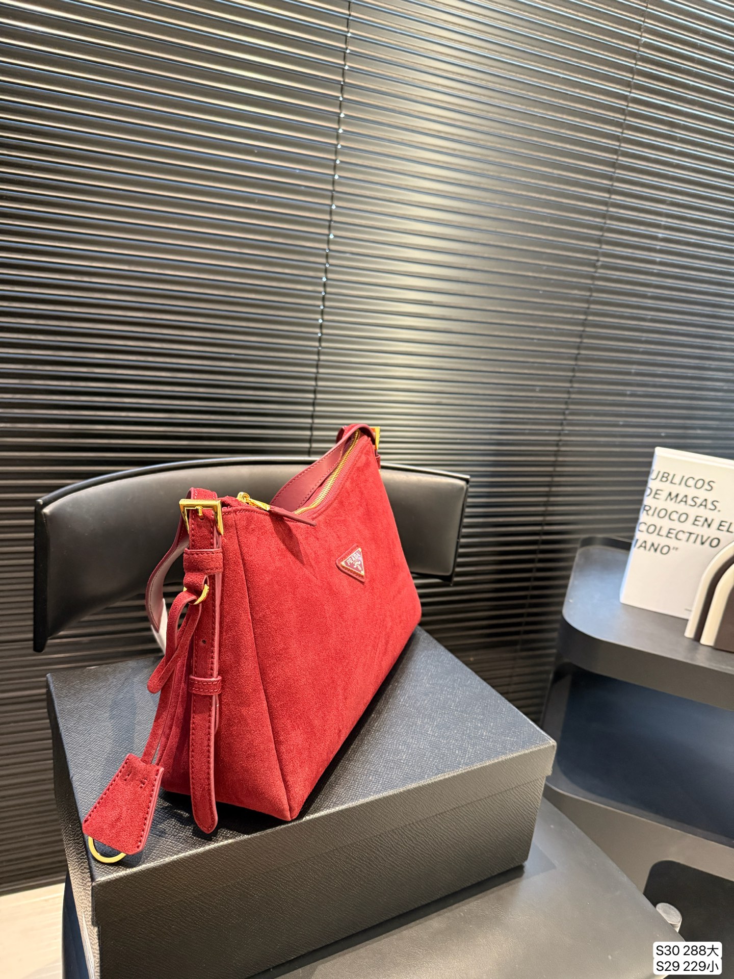 Prada New Suede Underarm Bag Aimee Hobo Handbag