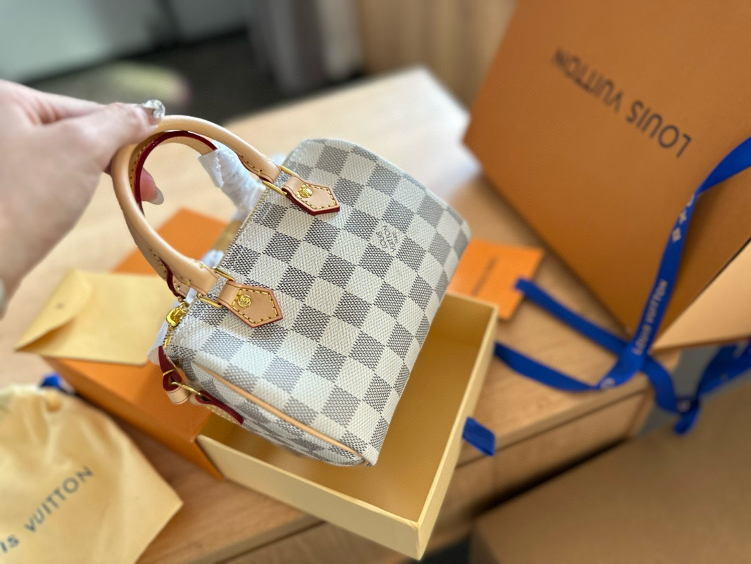 LV Checkered Pillowcase Bag NANO SPEEDY Handbag Monogram Bag
