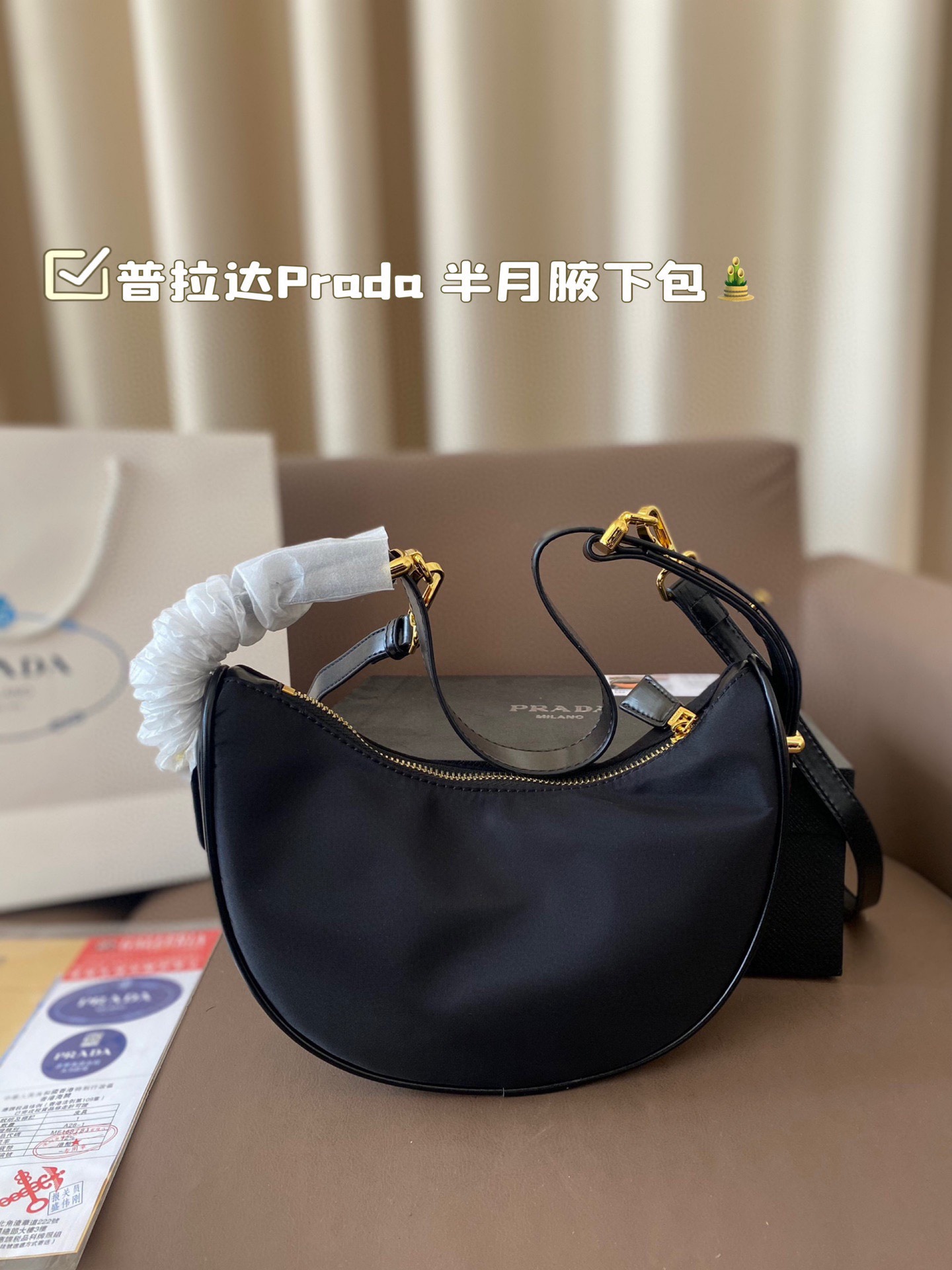 Prada Half Moon armpit Crossbody Bag