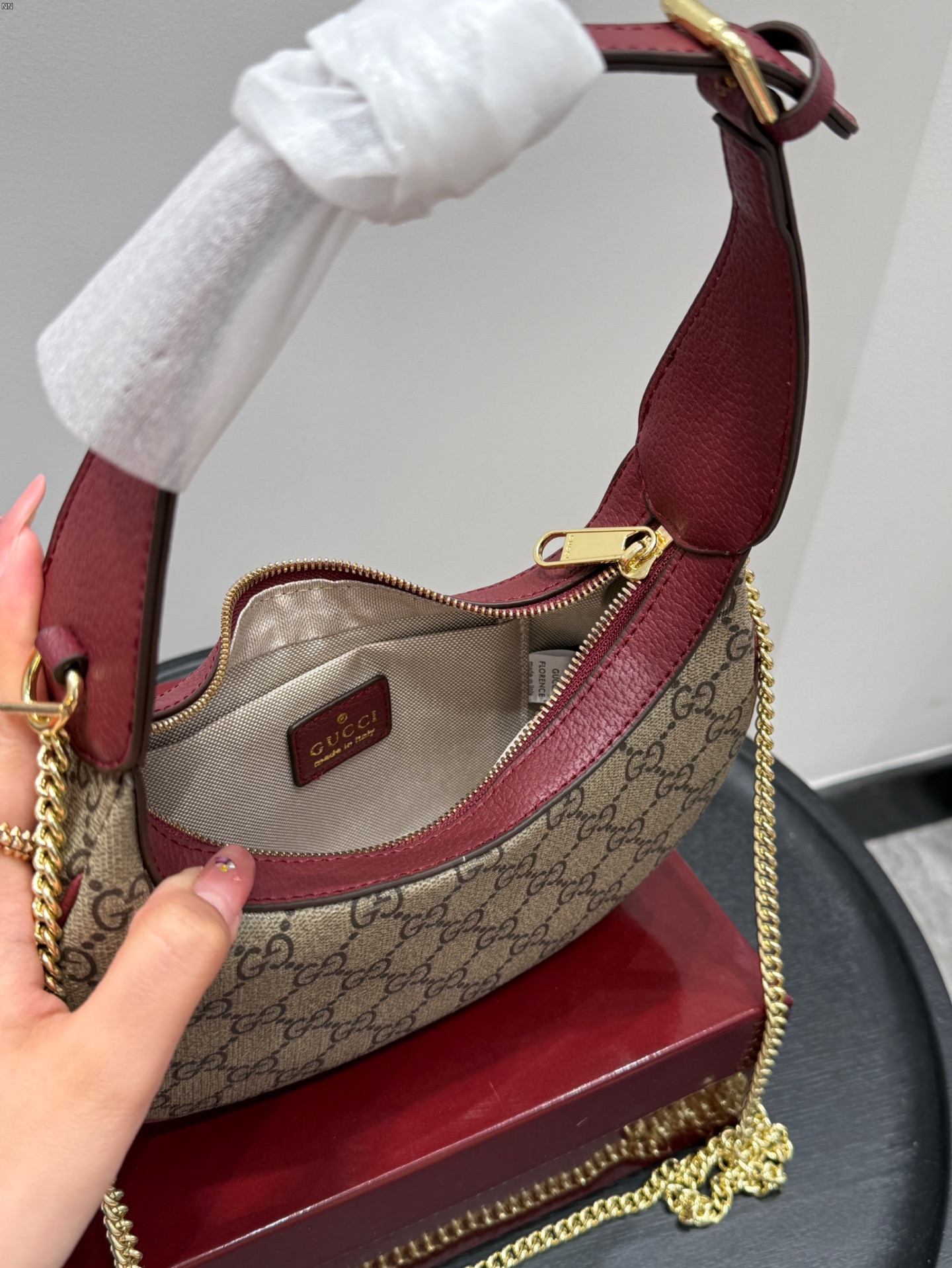 GUCCl ophidia chain half-moon underarm bag