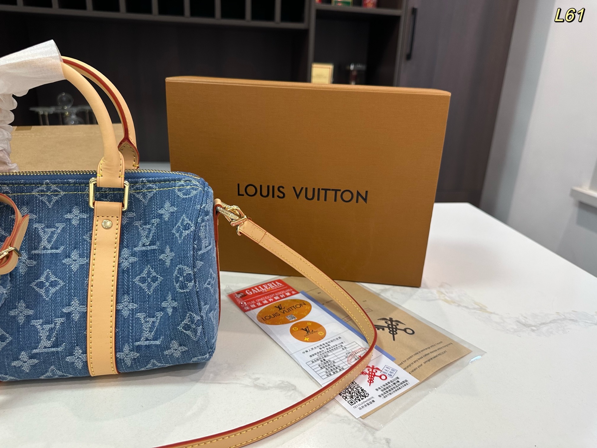 LV catwalk denim pillow bag nano keepall bag