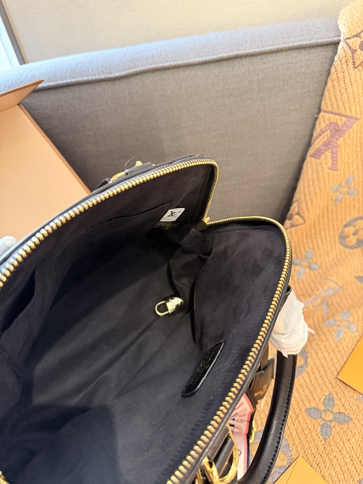 LV alma bb bubblegram shoulder bag