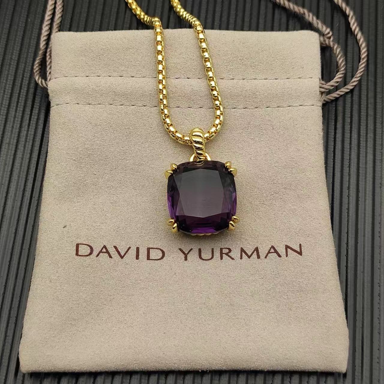 David Yurman 22mm amethyst Marbella necklace