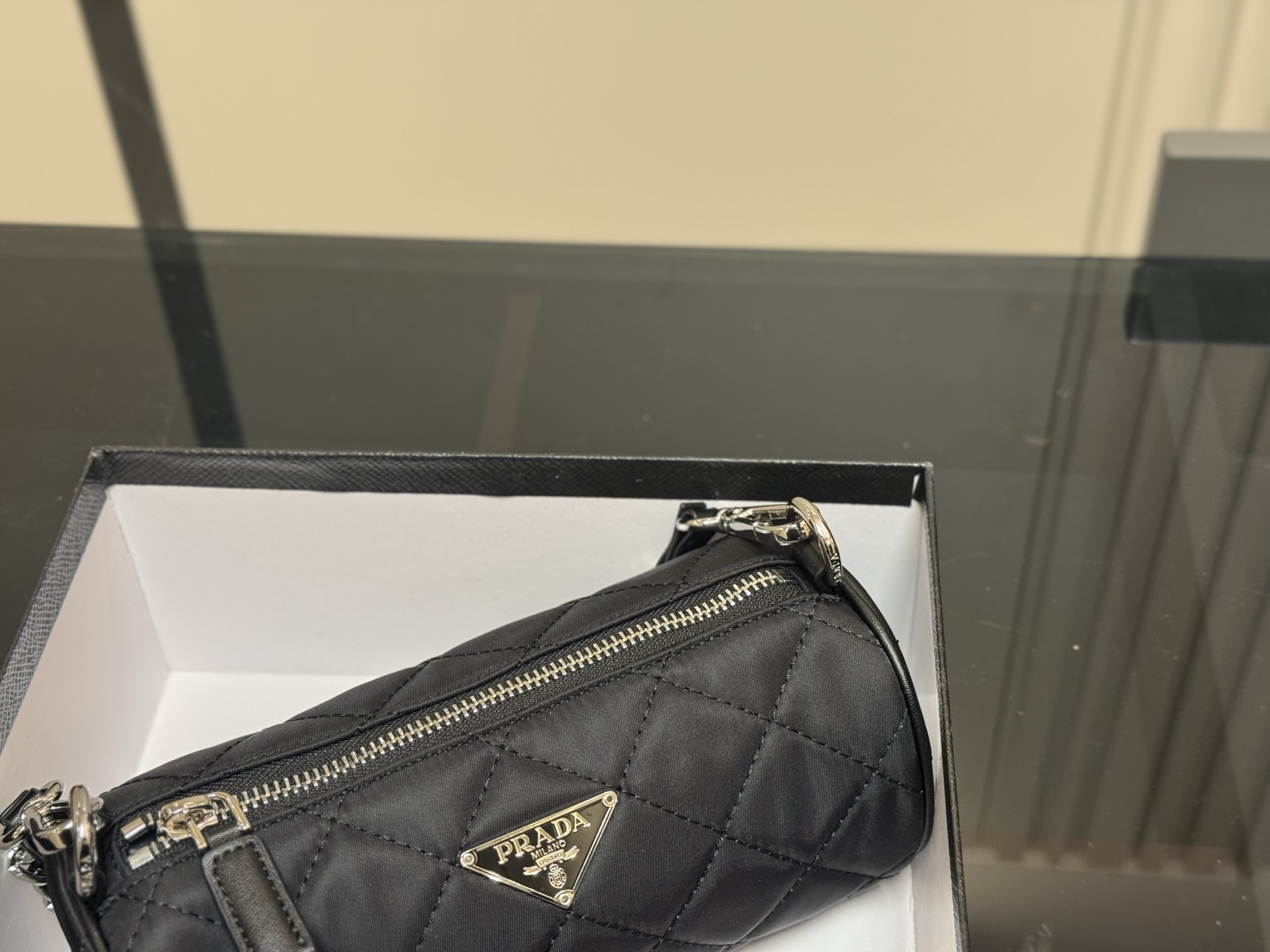 Prada 25ss round barrel bag