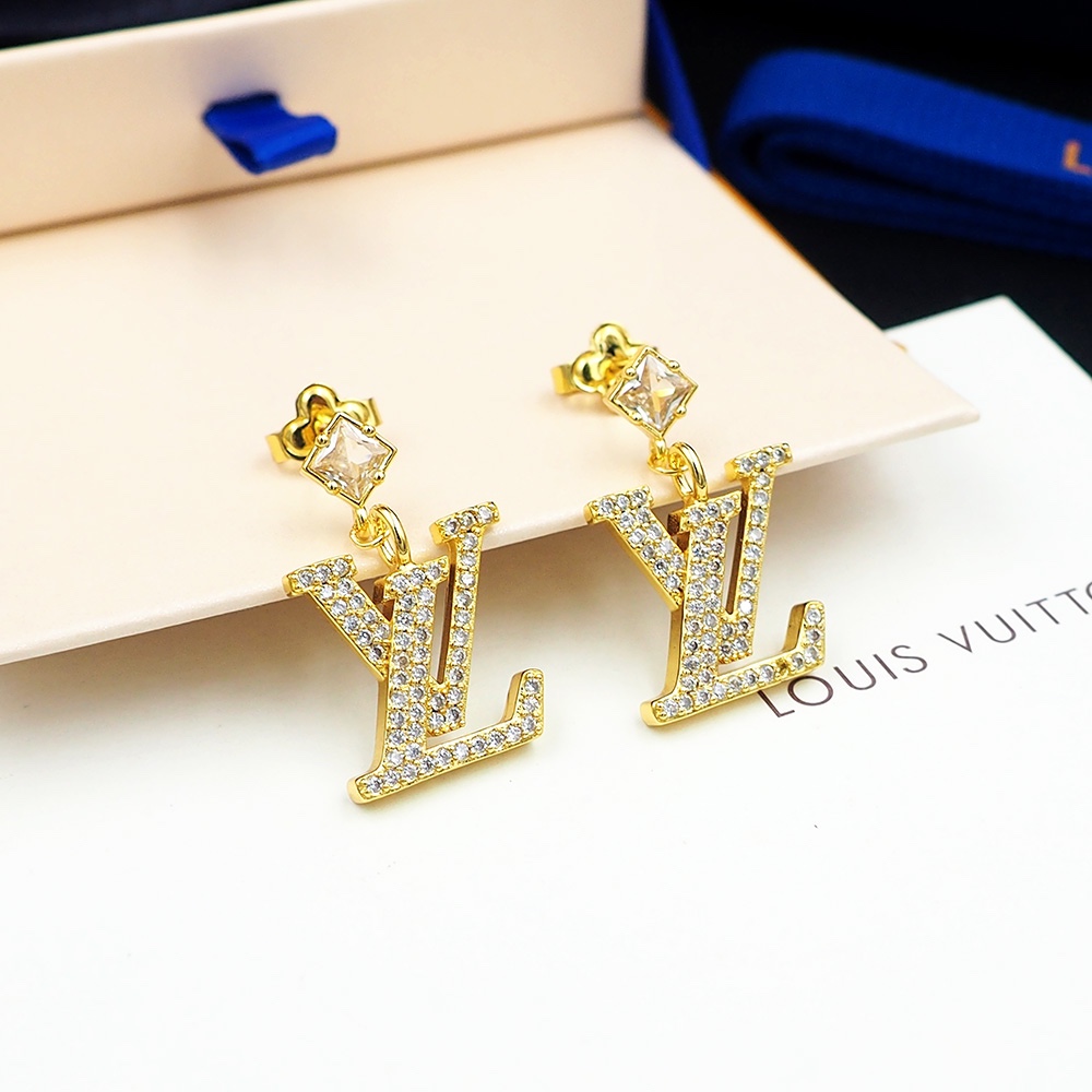 LV crystal earrings