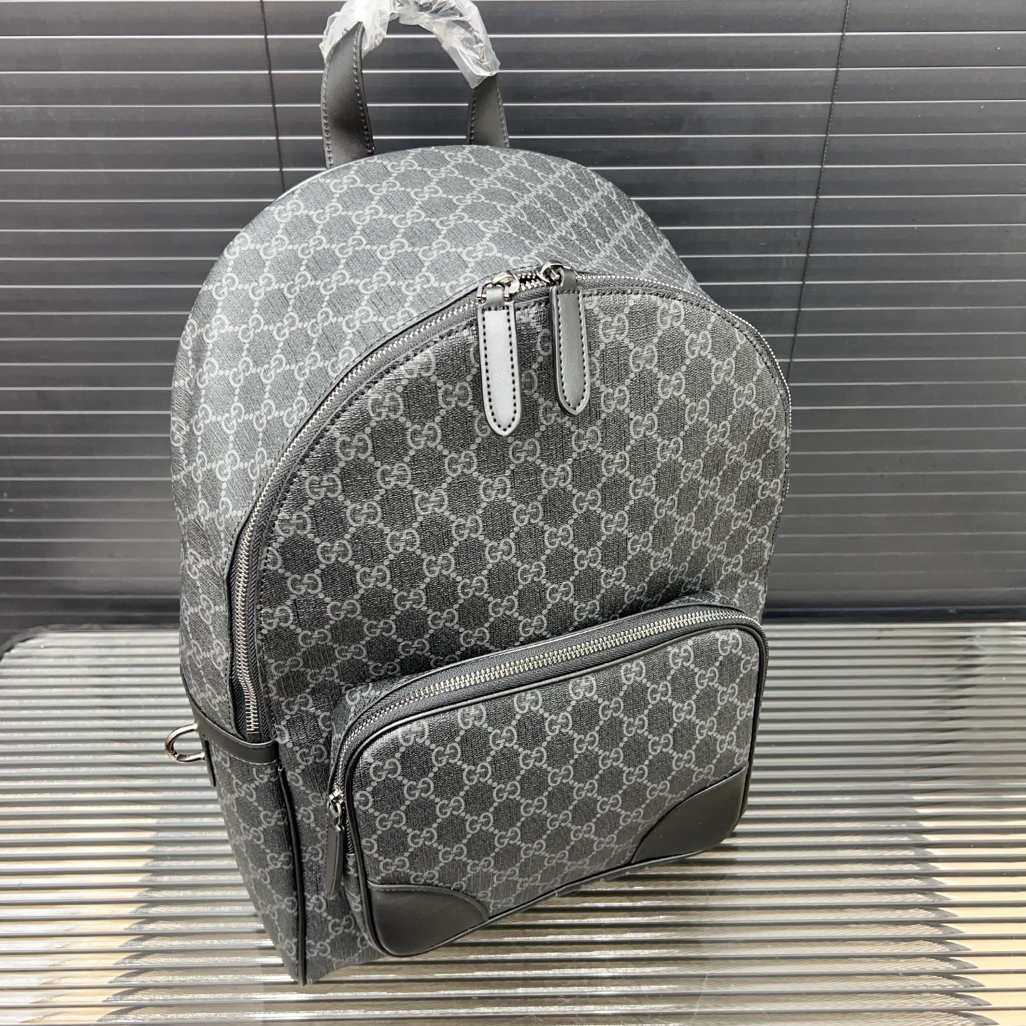Gucci GG Emblem Logo denim backpack