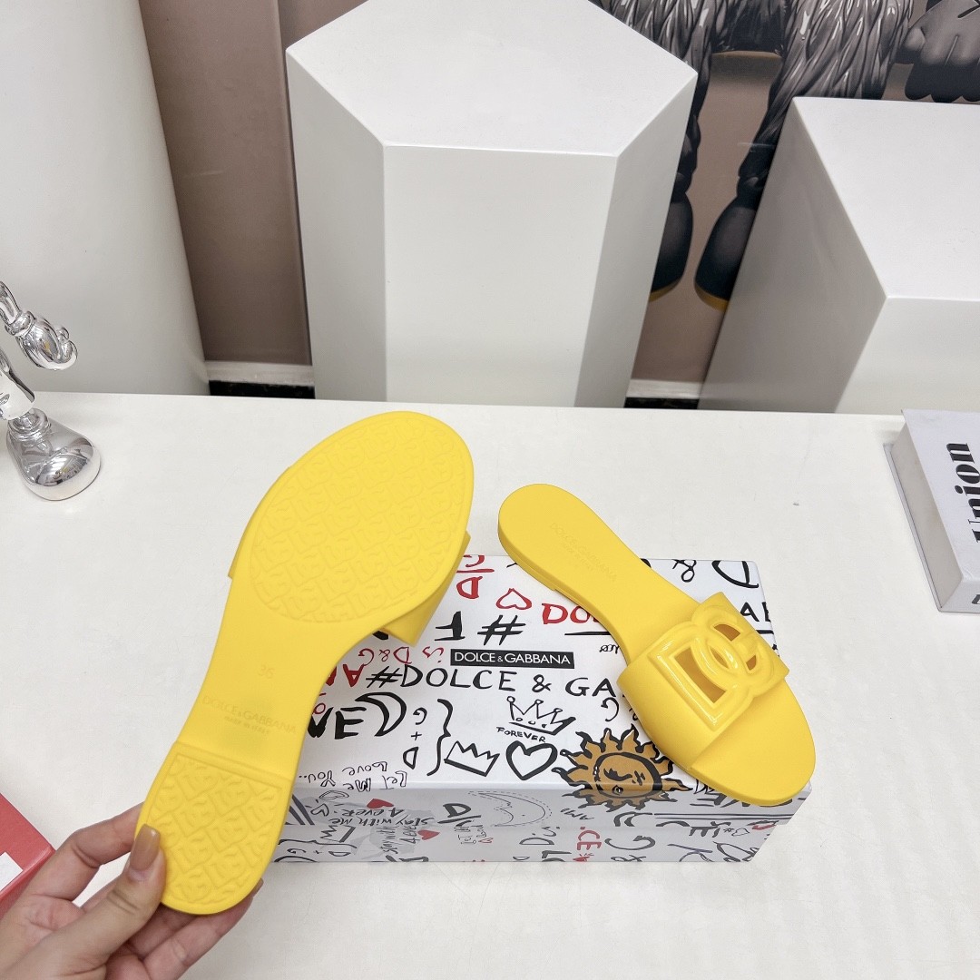 D&G 24vs Best-selling collection - round-toe flat-bottomed flip-flops
