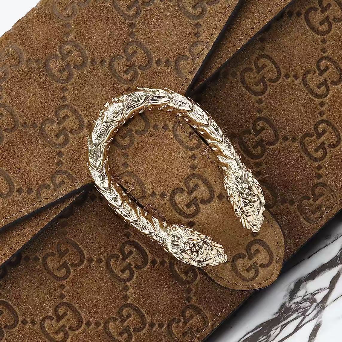 Gucci brown matte embossed Dionysus bag