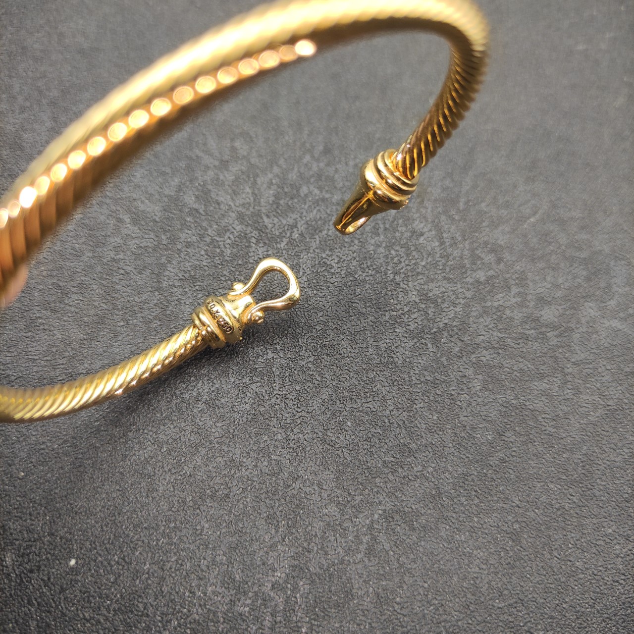 David Yurman  gold-tone diamond hook bracelet