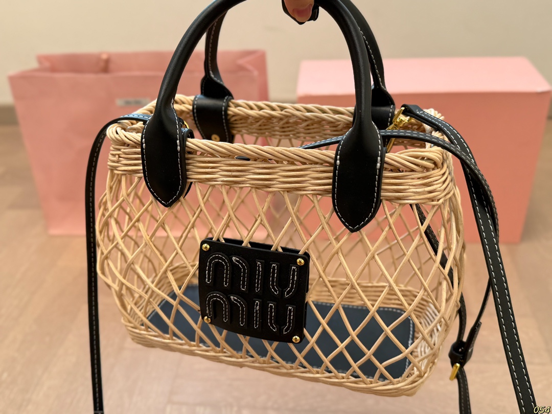 Miumiu hollow woven bag