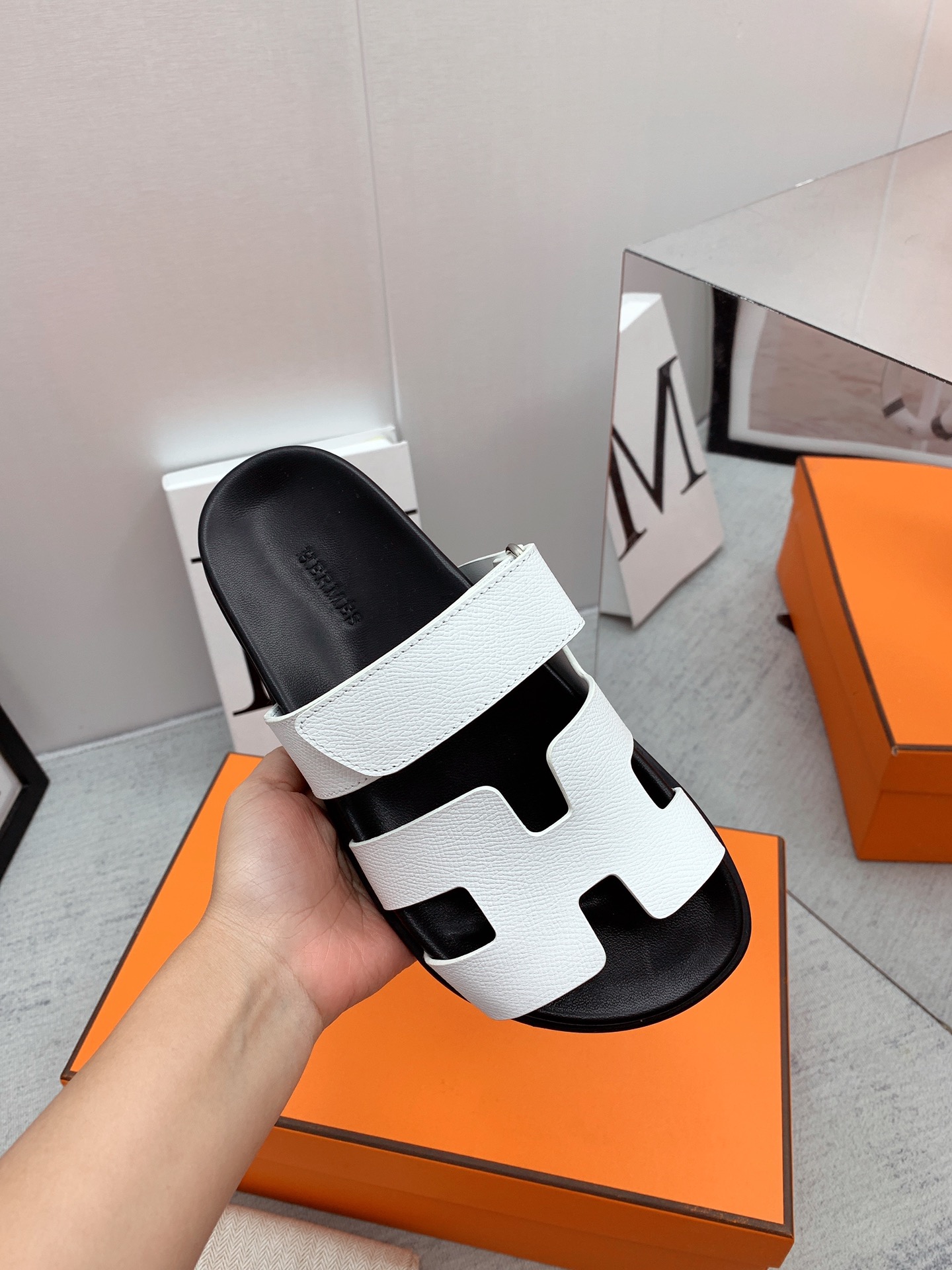 High quality Hermes Couple Sandals unisex slippers