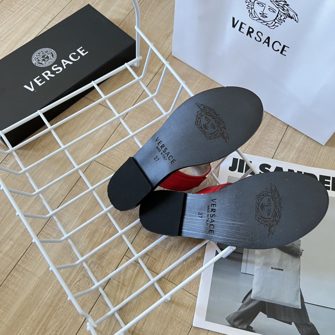 VERSACE Medusa Flat Ankle Strap Sandals