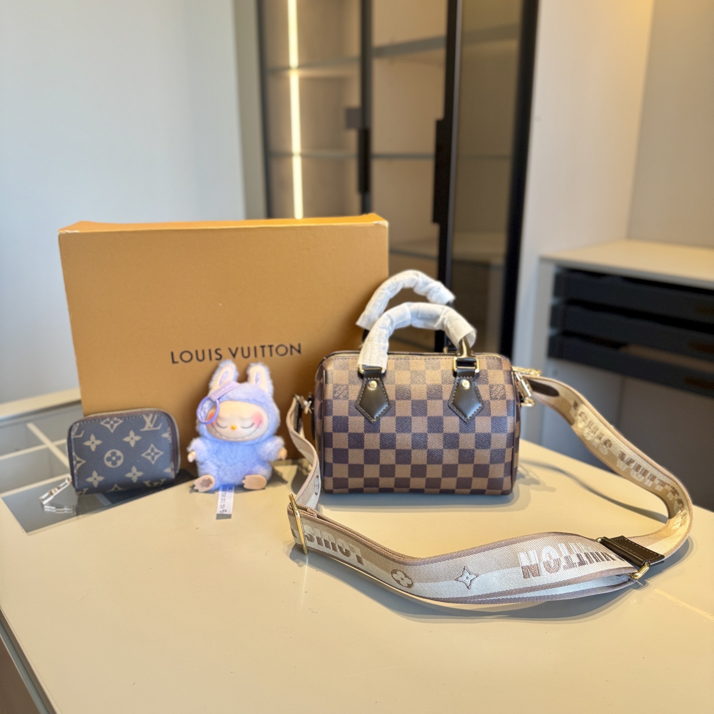 LV Gift Set (speedy bag+ labubu pendant + wallet)