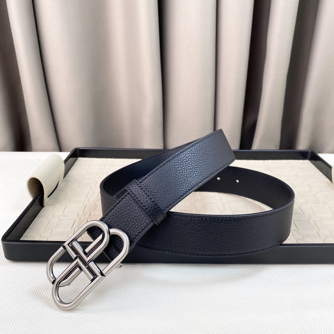 Balenciaga belt Litchi-patterned cowhide material