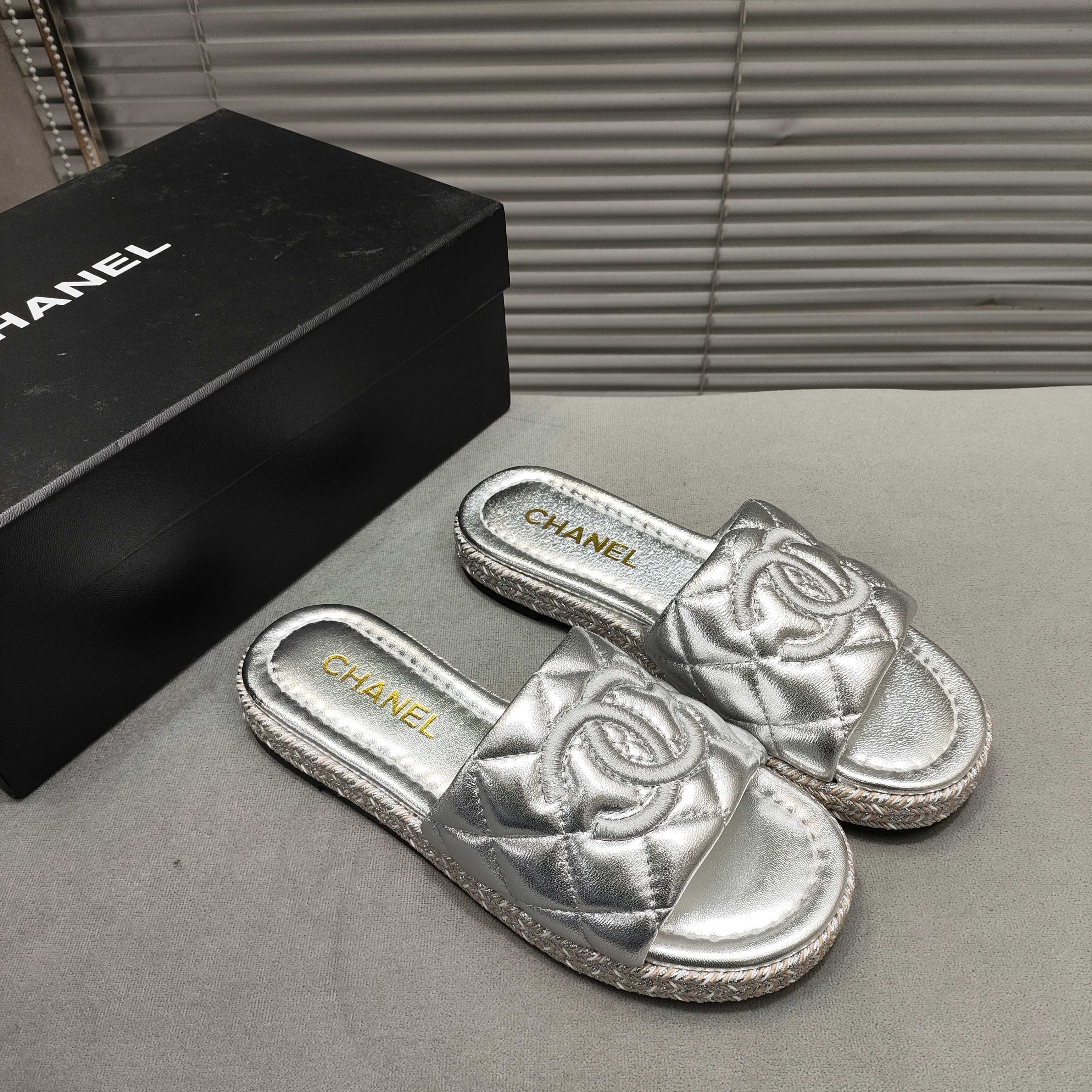 Chanel Sheepskin rubber sole Slippers