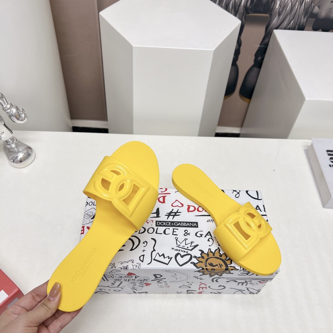 D&G 24vs Best-selling collection - round-toe flat-bottomed flip-flops