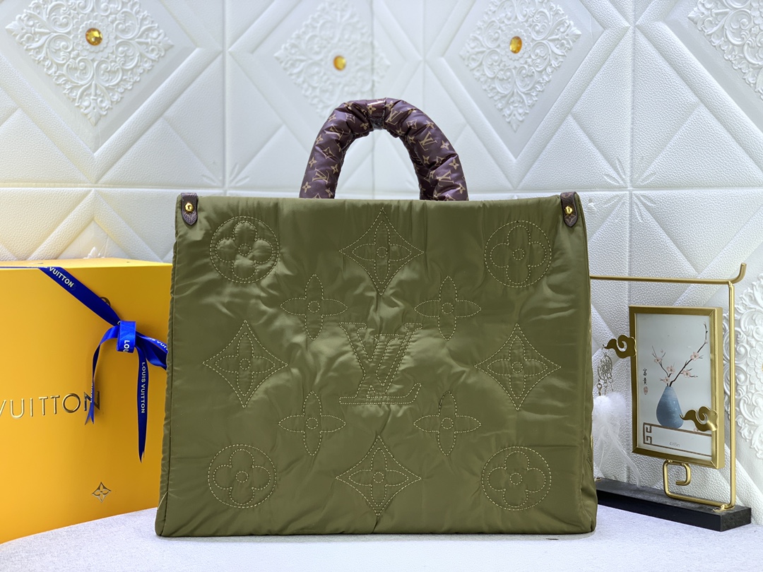 LV onthego econyl monogram handbag