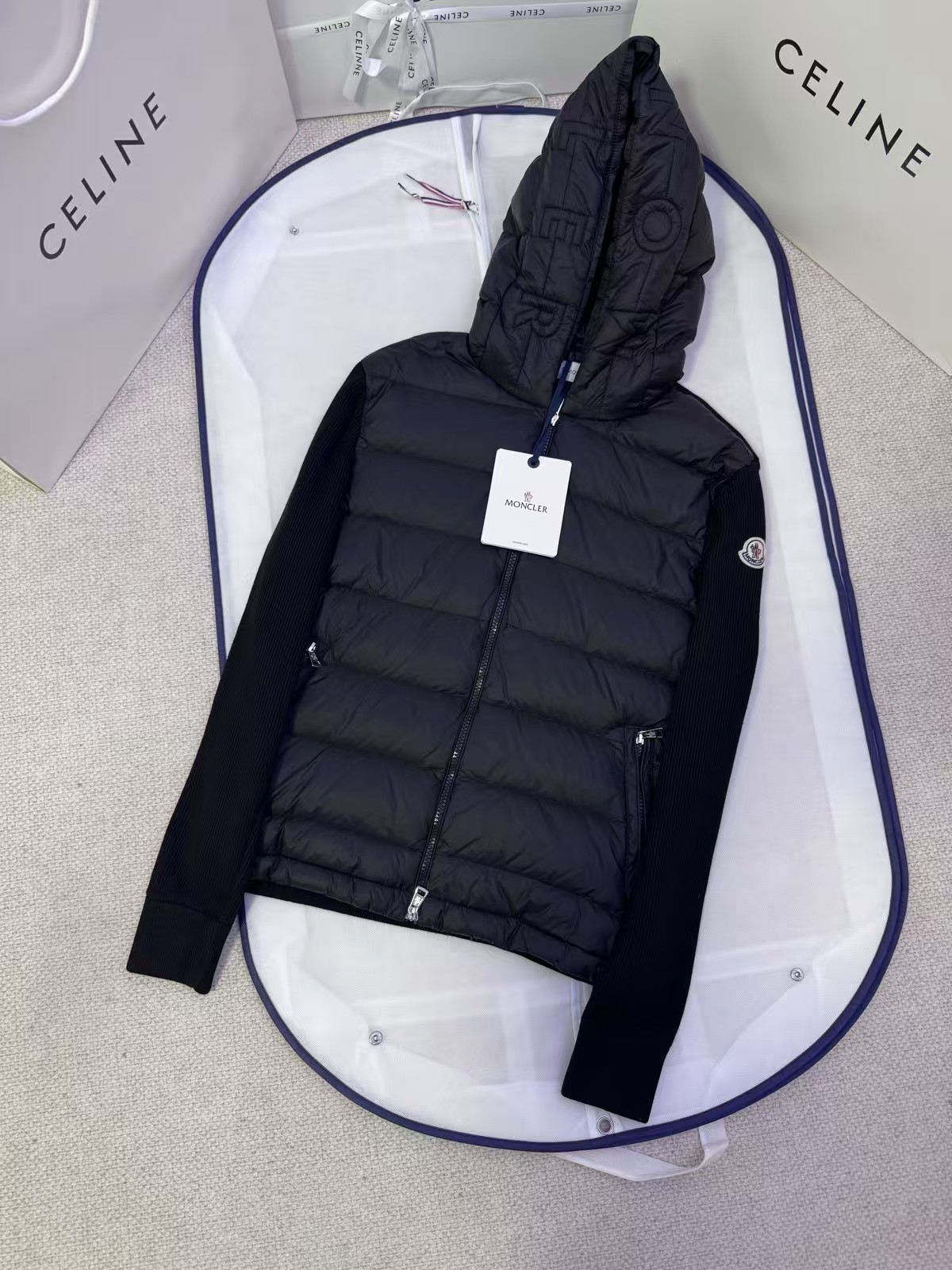 Moncler Zipper hood  down jacket coat