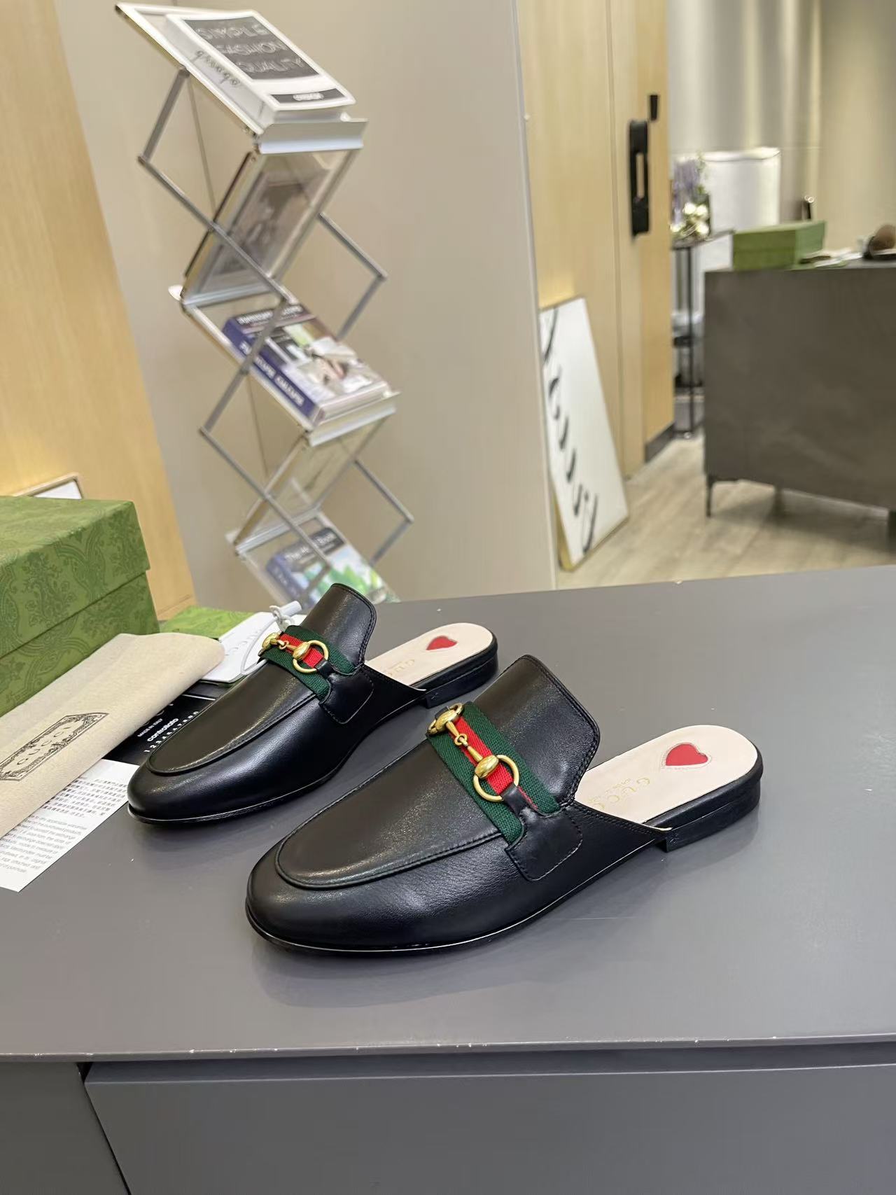 GUCCI half-strap leather shoes