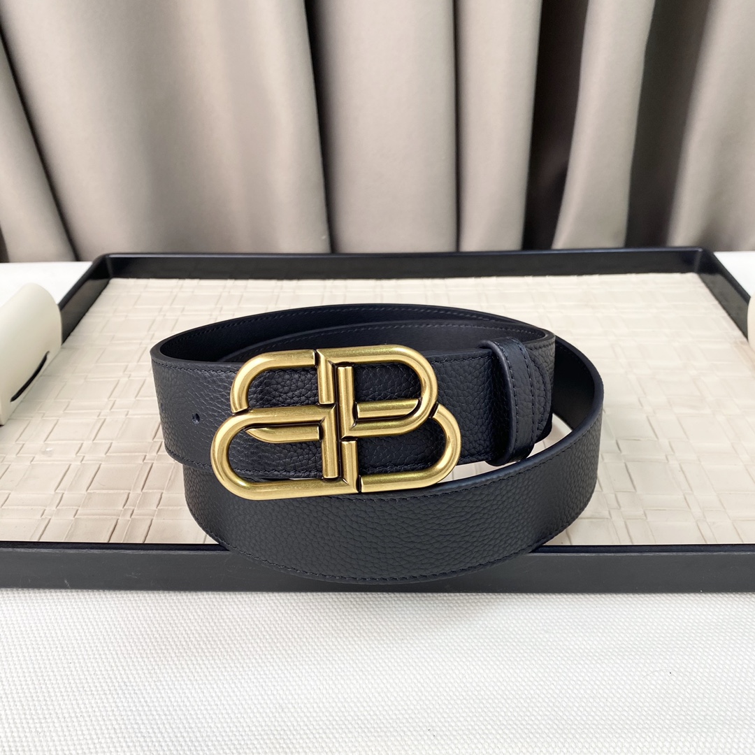 Balenciaga belt Litchi-patterned cowhide material