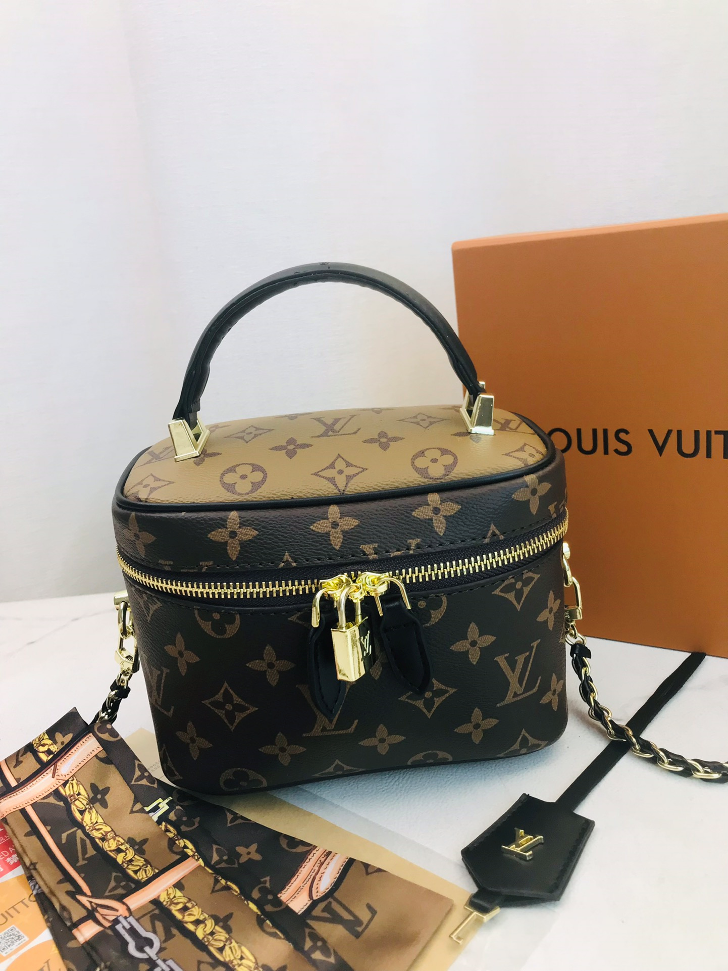 LV single-shoulder makeup bag