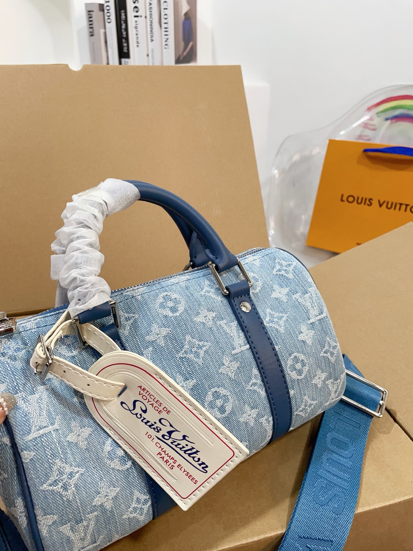 LV Denim Pillow Case speedy bag
