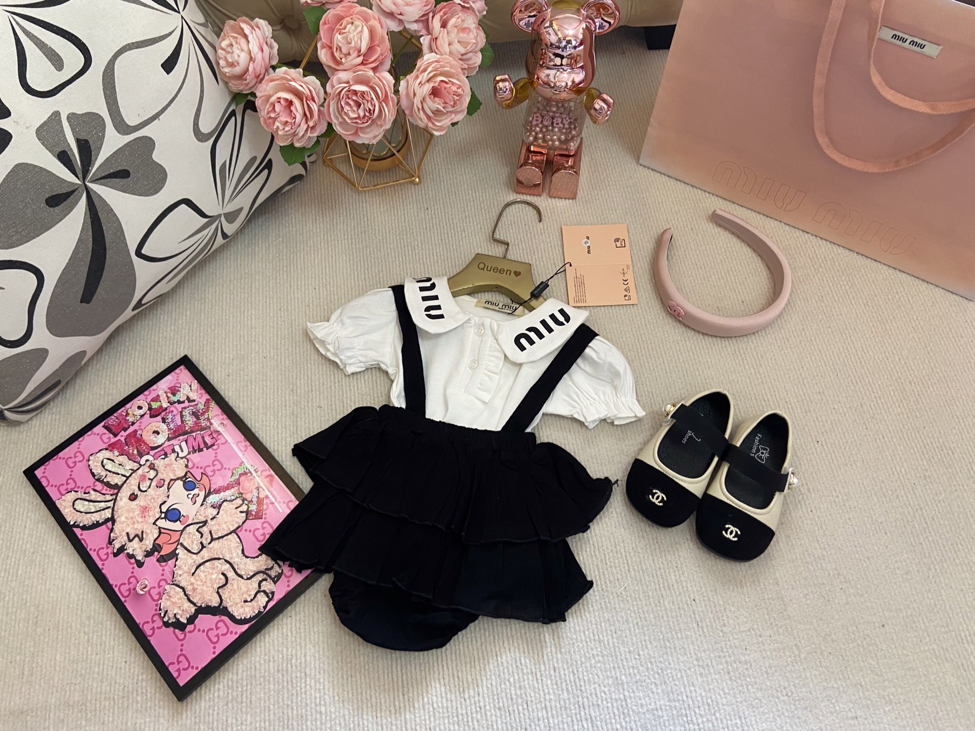 Children's Clothing MiuMiu high-end girls' romper set