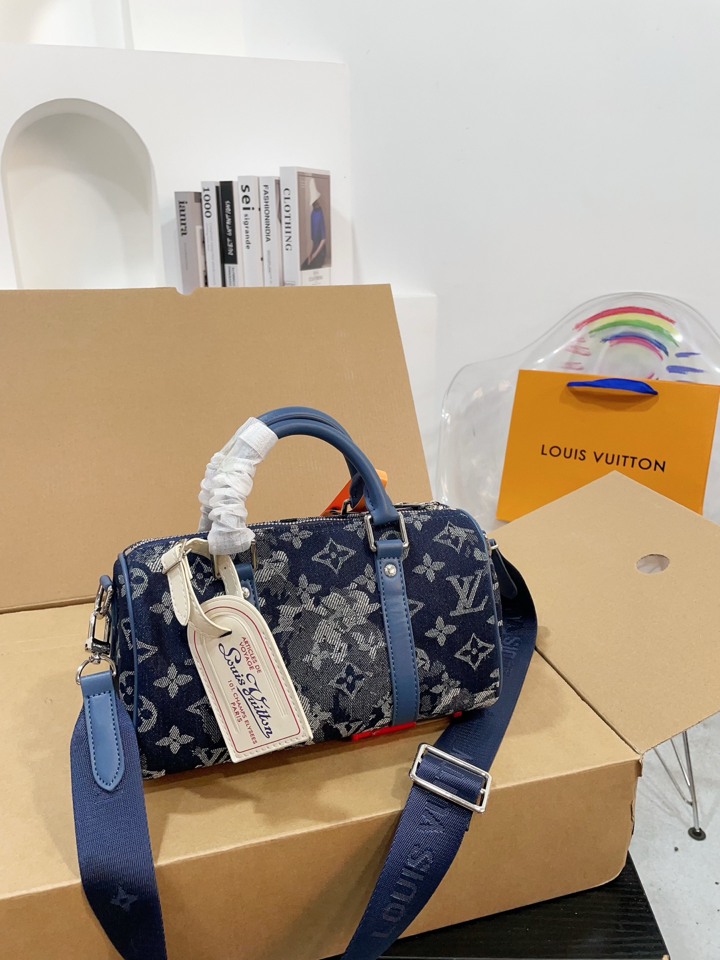 LV Denim Pillow Case speedy bag