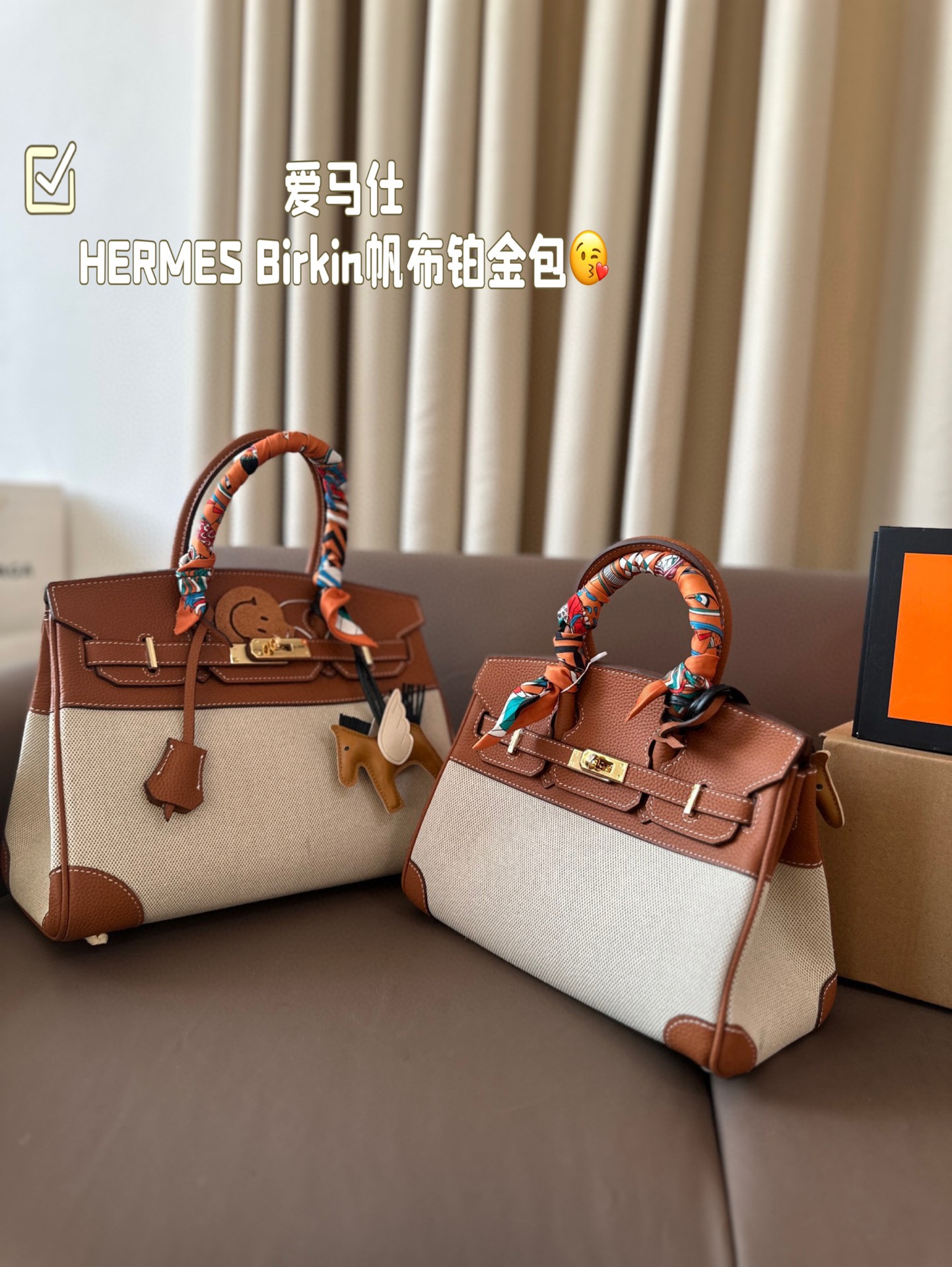 HERMES Birkin Canvas platinum bag