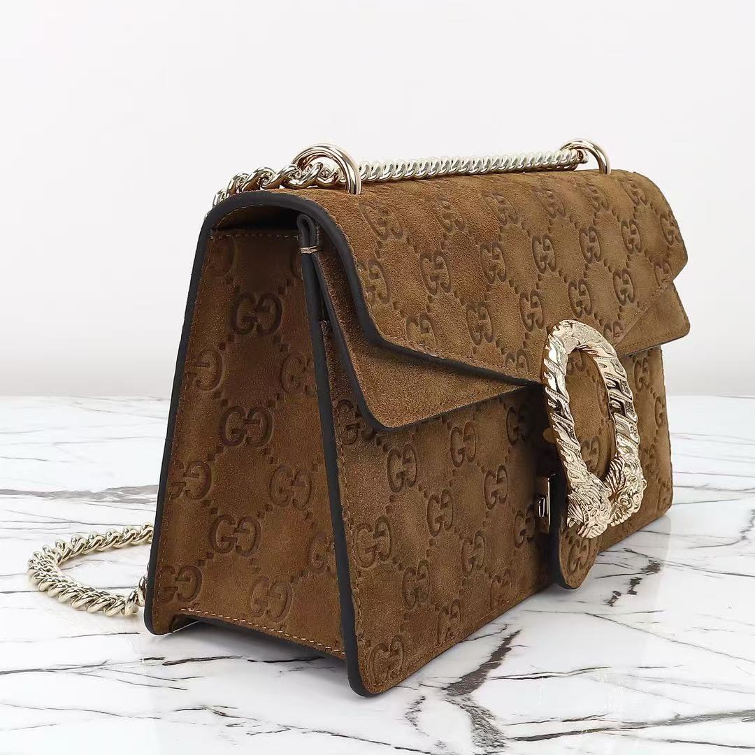Gucci brown matte embossed Dionysus bag