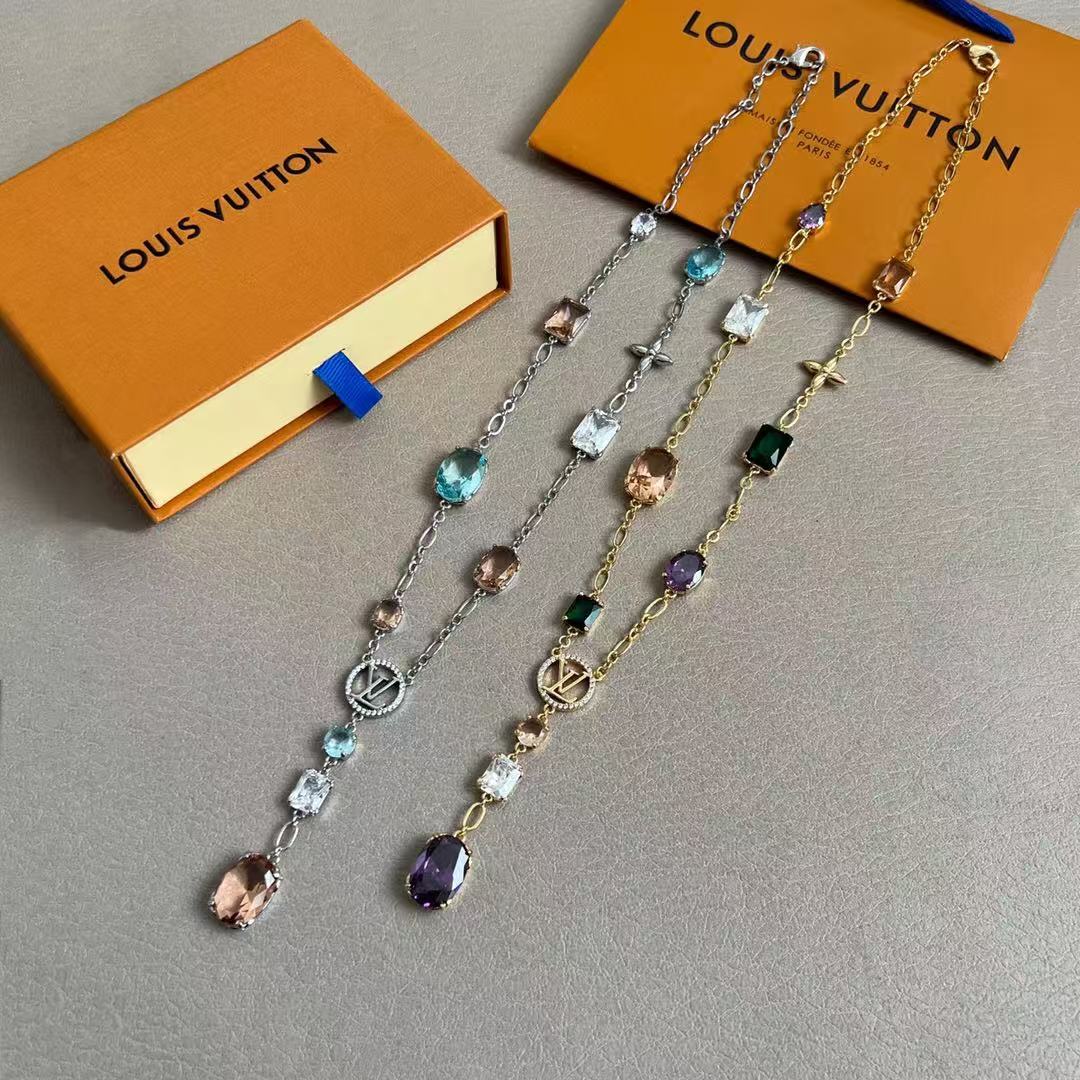 LV gemstone necklace