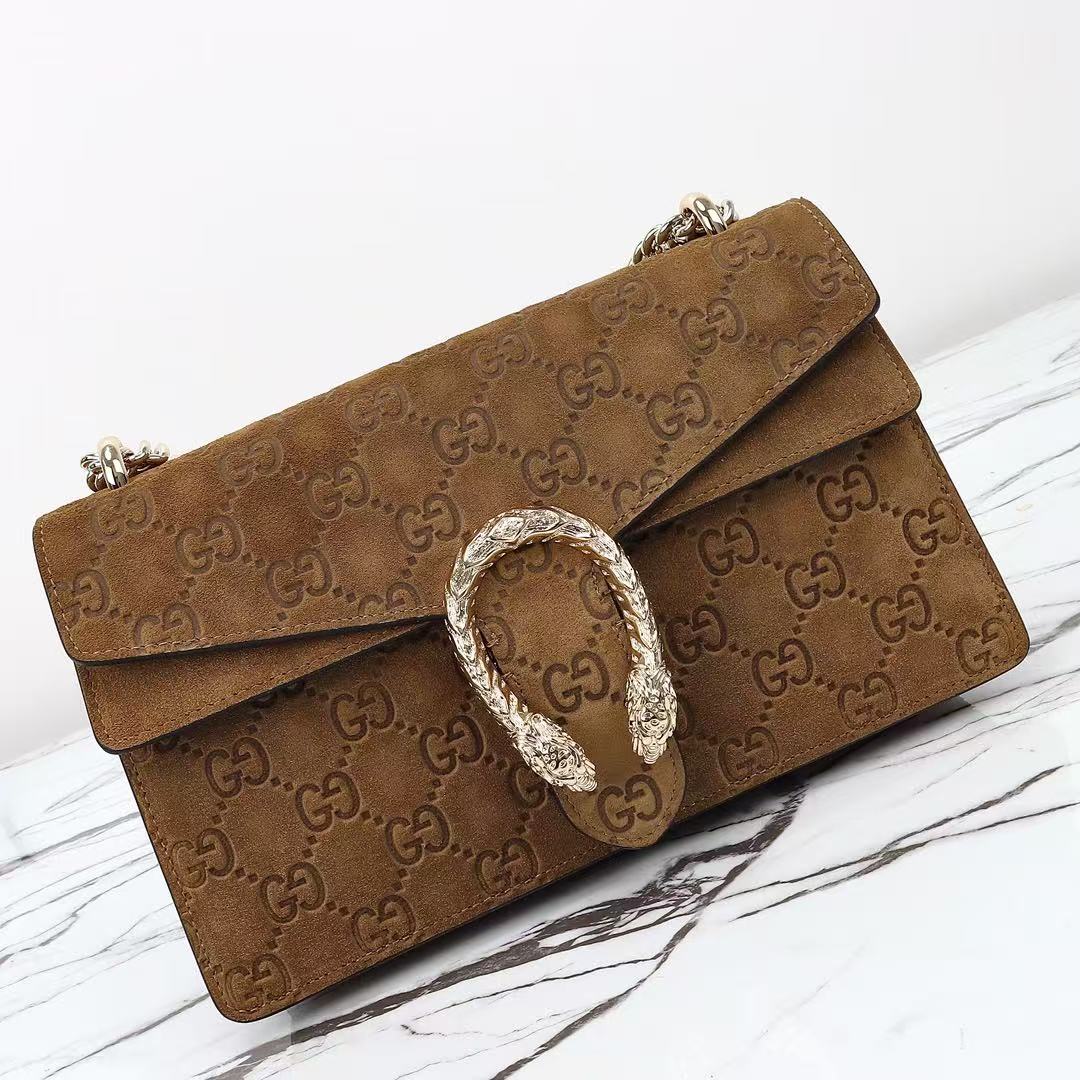 Gucci brown matte embossed Dionysus bag