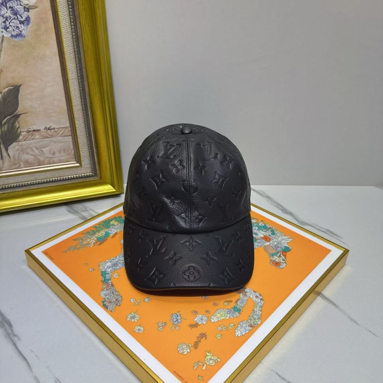 LV lambskin baseball cap