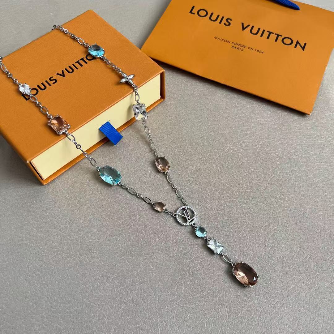 LV gemstone necklace