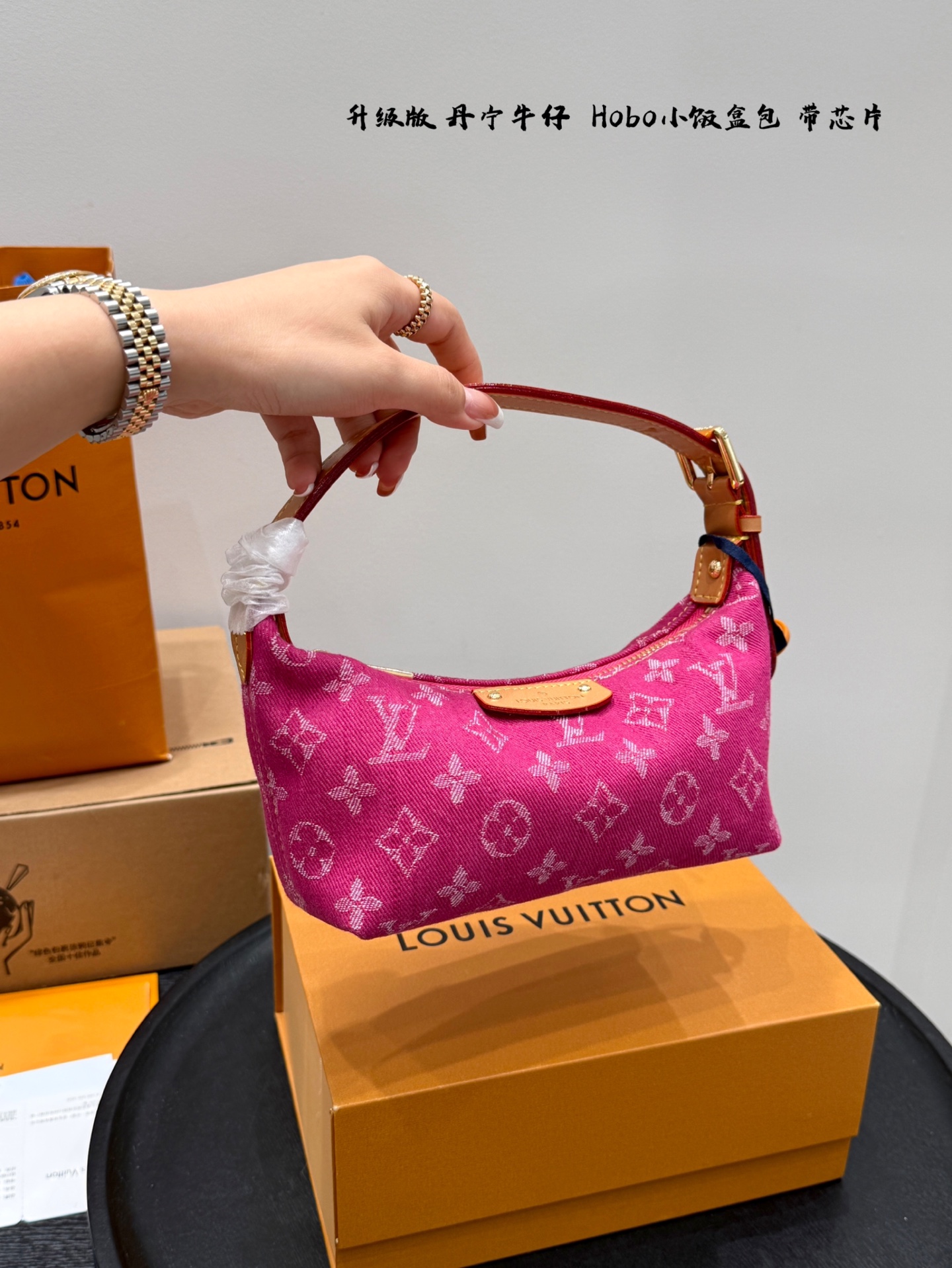 LV Denim Hobo Lunch Box Bag