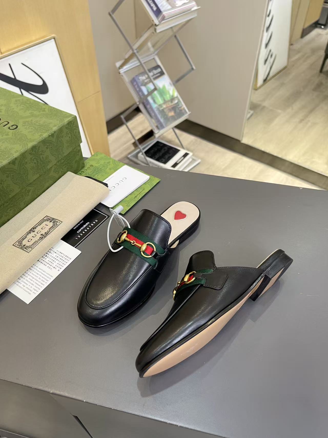 GUCCI half-strap leather shoes